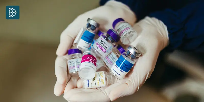 ampolas para aplicação de botox em clínica dermatológica organizada com sitema de gestão datasigh