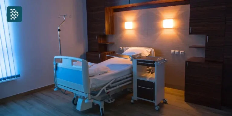Leito de hospital em quarto particular