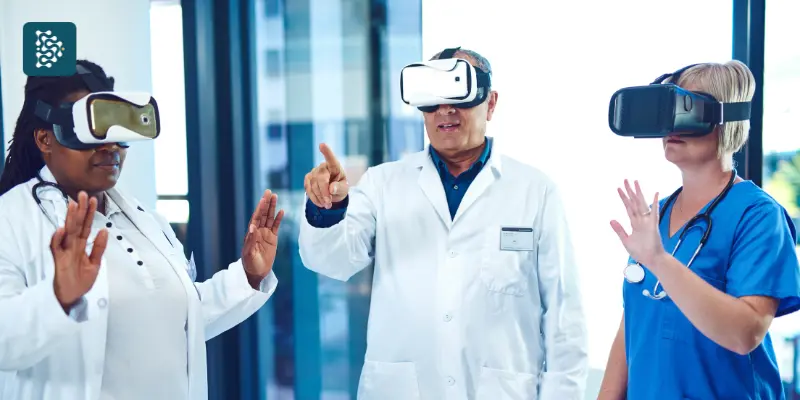 ia na medicina - medico usando óculos de realidade virtual