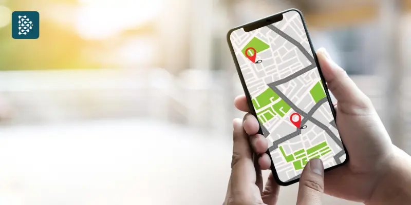 SEO local celular com gps mostrando como chegar a uma clínica