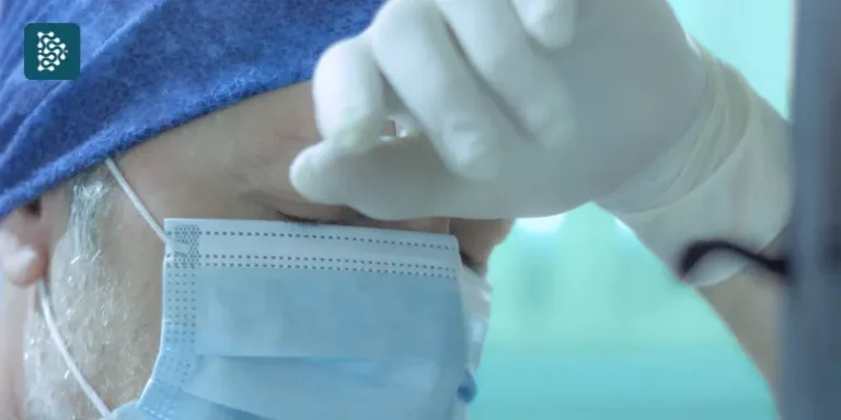 Médico preocupado com as mãos na cabeça, refletindo sobre sobrecarga de trabalho e cansaço nos hospitais.