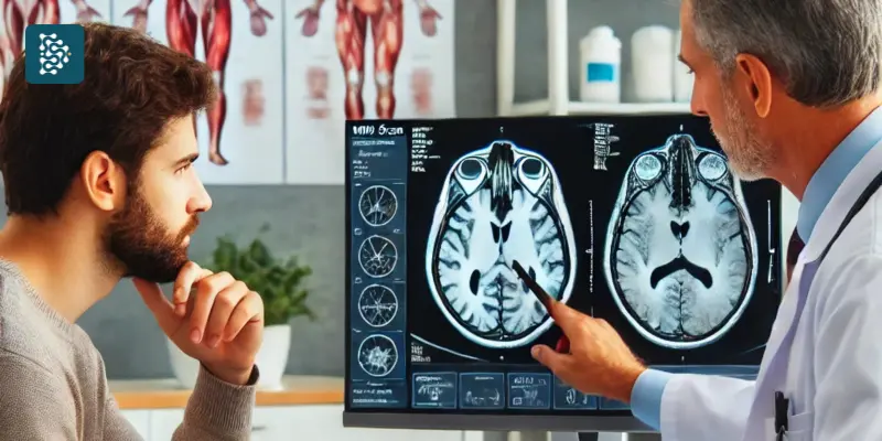 Médico acompanhando paciente em exame de tomografia, representando a integração do sistema de gestão hospitalar Datasigh com PACS e radiologia digital.